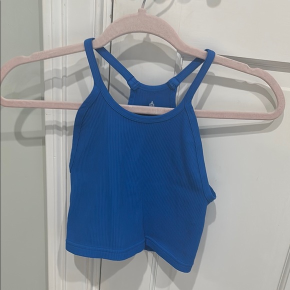 Blue Ribbed Tank Top - Picture 4 of 4